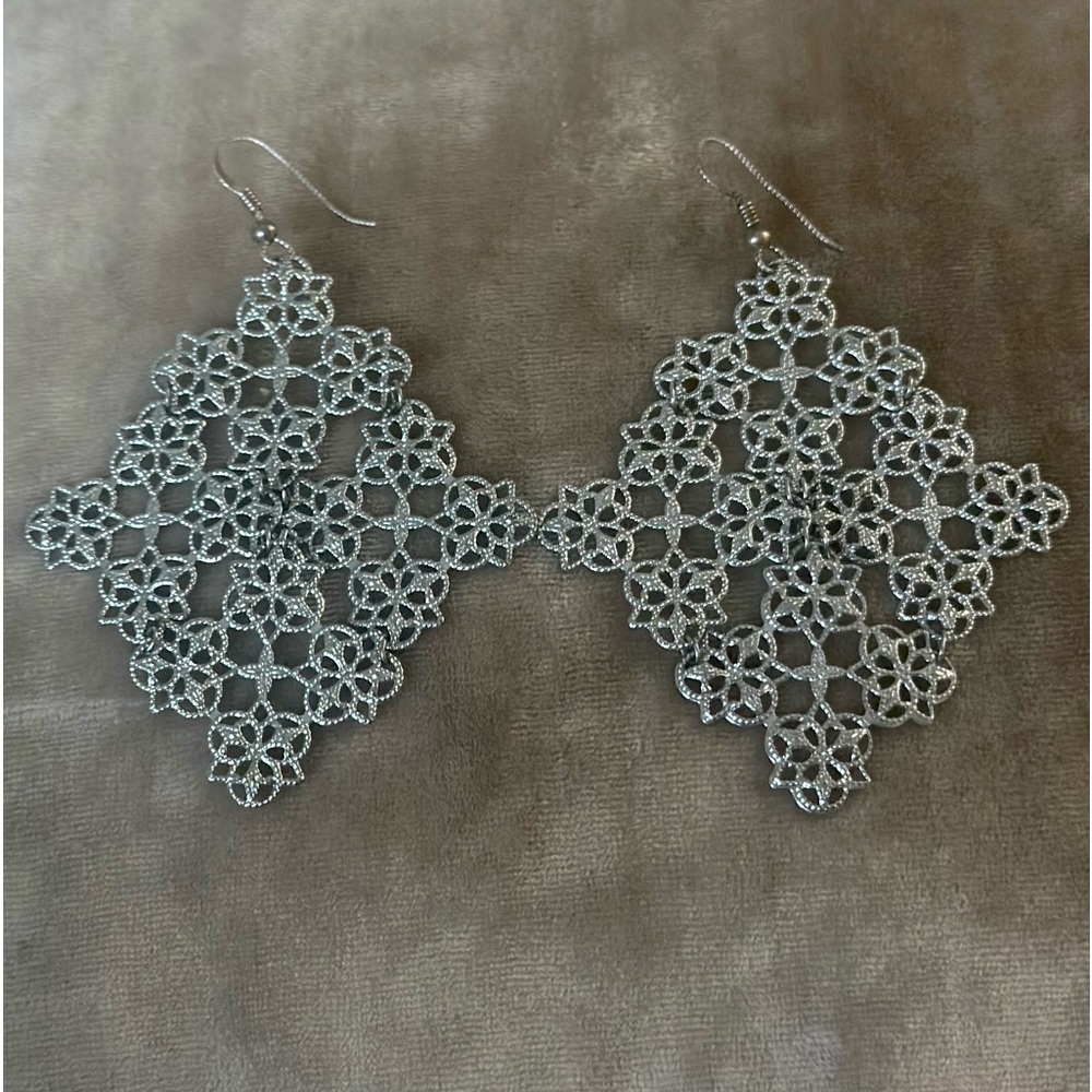 Silver Filigree Lightweight Earrings Sterling Silver Wires
